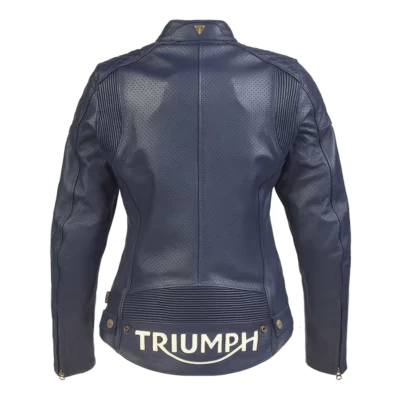 TRIUMPH Braddan Air Race Kadın Deri Ceket Mavi